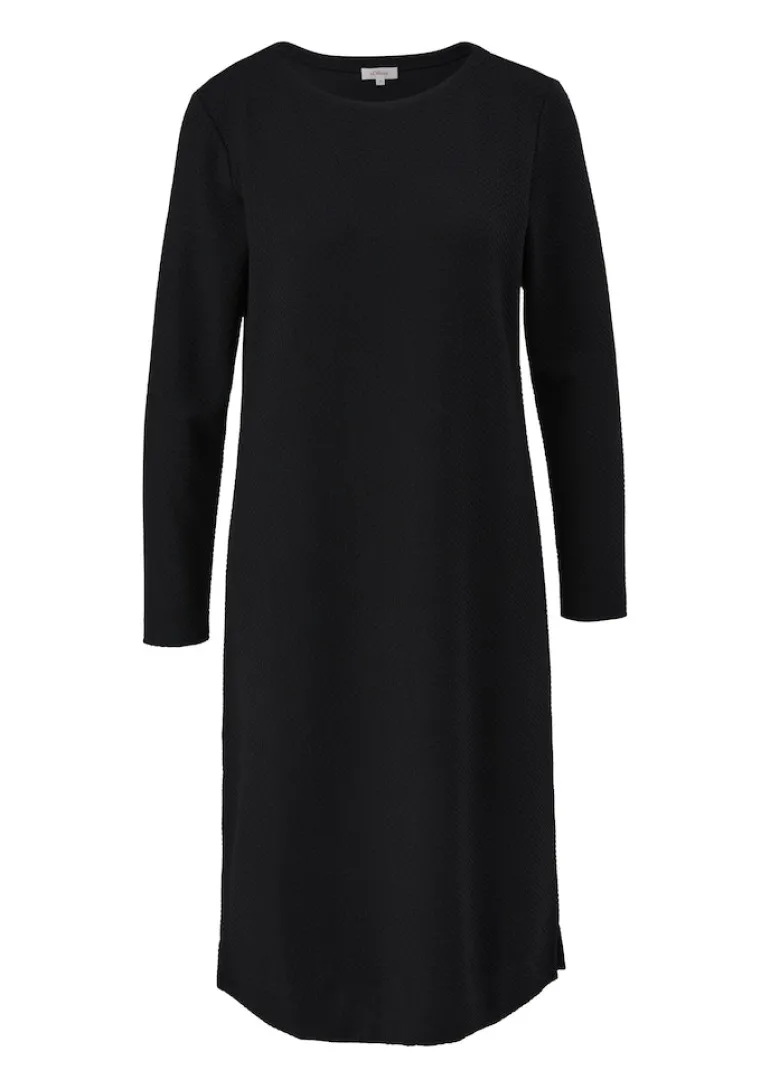Midikleid mit Struktur schwarz