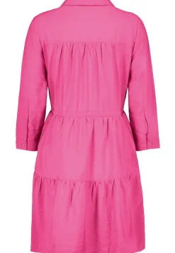 Midikleid mit Volants ruby pink
