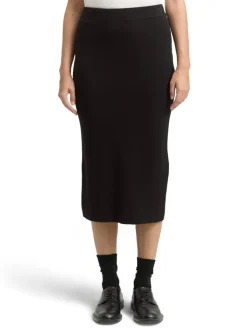 Midi-Rock mit Schlitz deep black