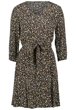 Minikleid mit Blumendruck blackcream