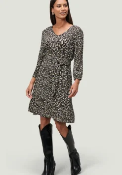 Minikleid mit Blumendruck blackcream