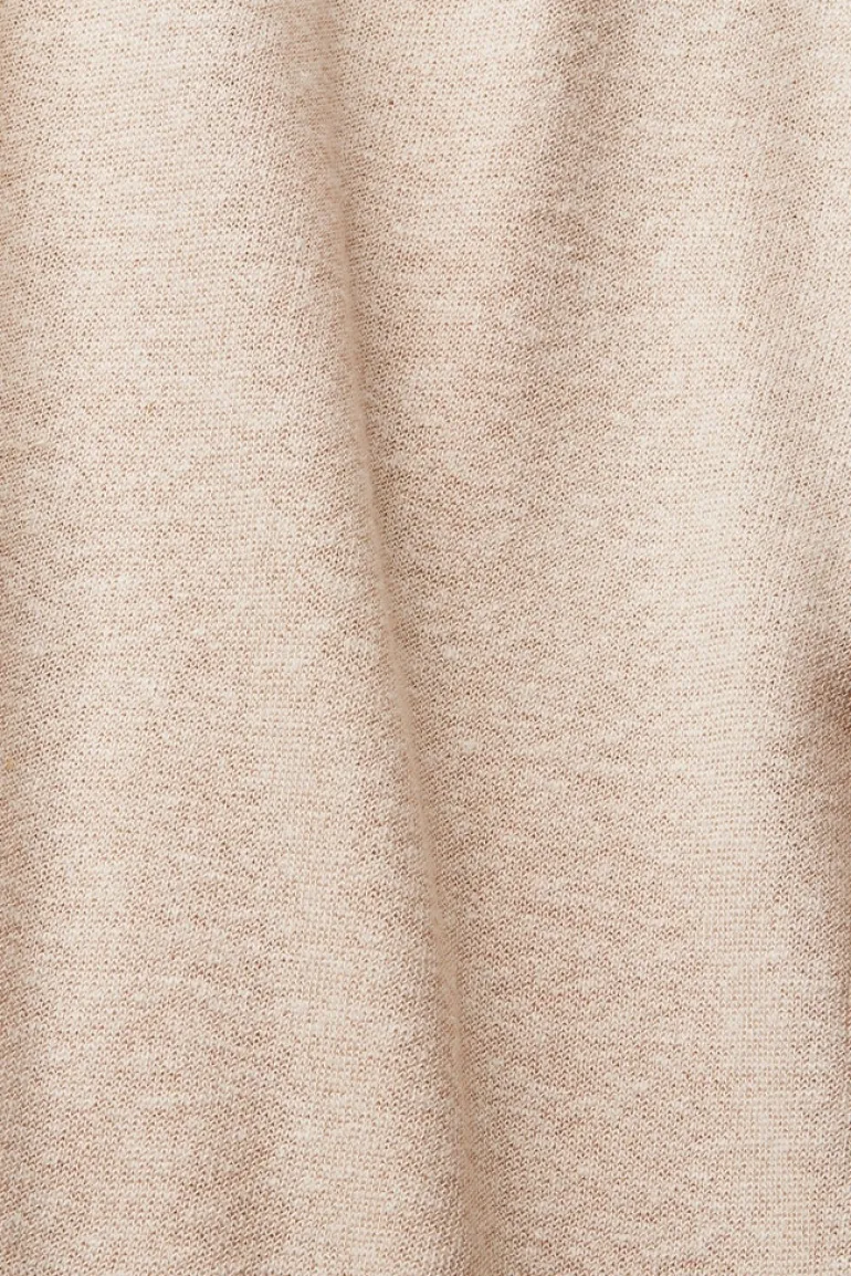 Mit Leinen: lange Weste mit Bindegürtel light taupe