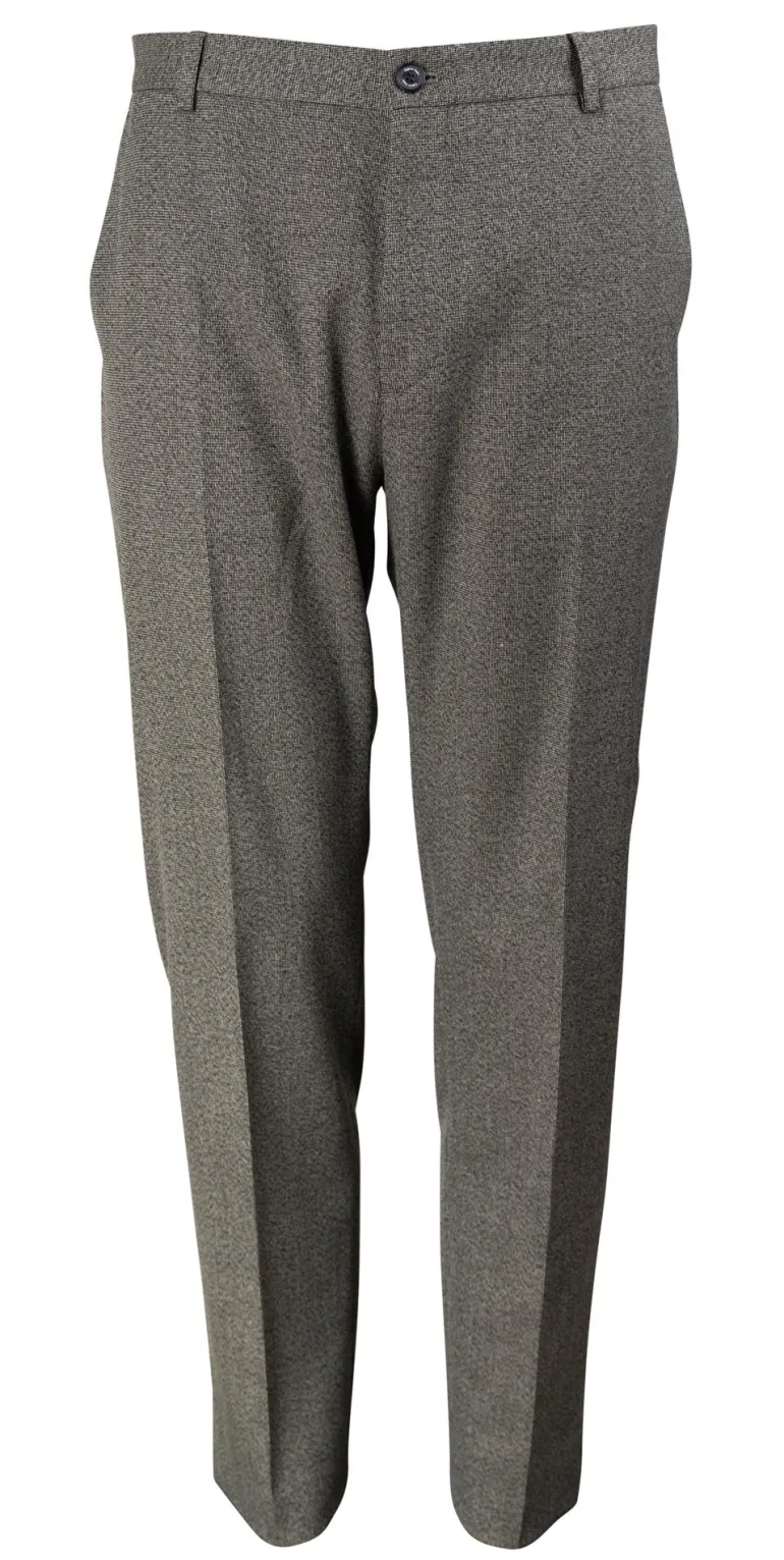 MOULINE TWILL GRID TAPERED PANTS grau