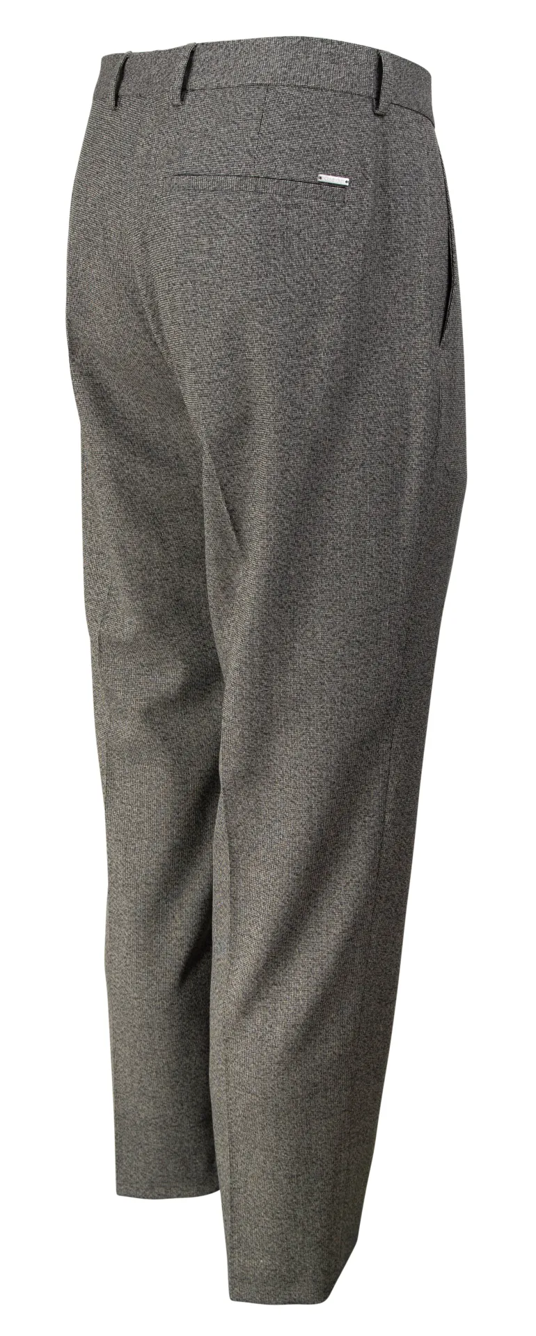 MOULINE TWILL GRID TAPERED PANTS grau