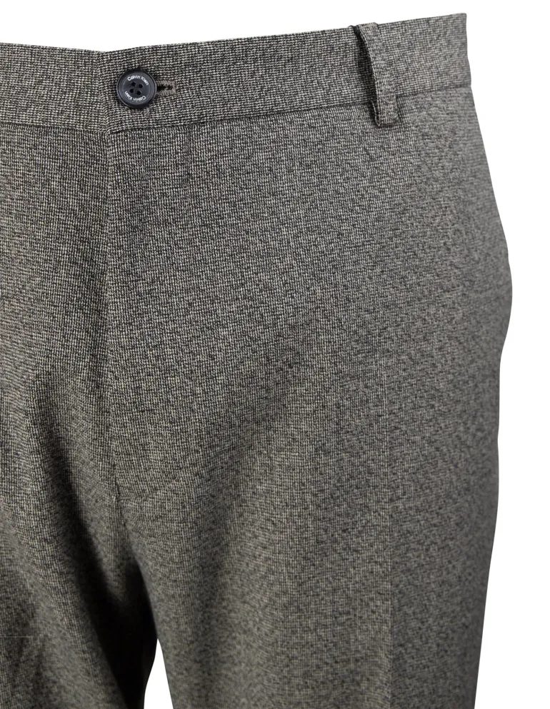MOULINE TWILL GRID TAPERED PANTS grau