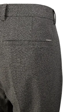 MOULINE TWILL GRID TAPERED PANTS grau
