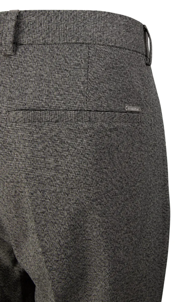 MOULINE TWILL GRID TAPERED PANTS grau