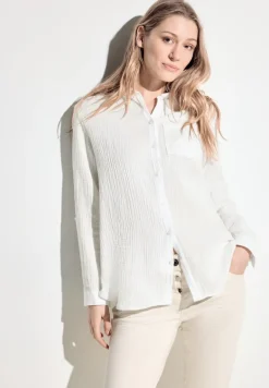 Musselin Hemdbluse vanilla white