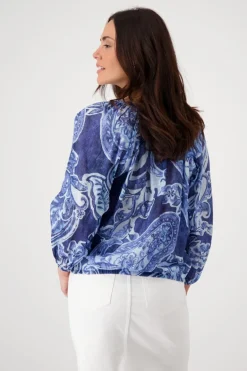 409755 navy blue gemustert