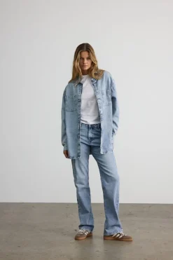NMALVA L/S DENIM SHACKET AZ352LB NOOS light blue denim