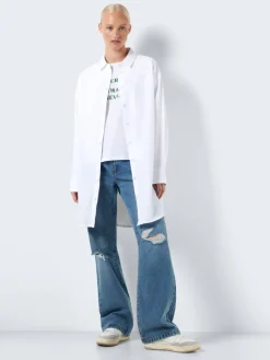 NMASTA L/S SHIRT DRESS FWD bright white