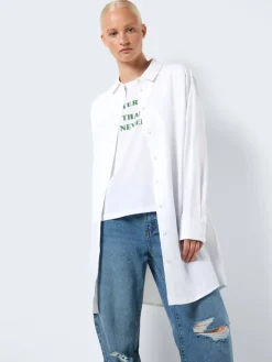 NMASTA L/S SHIRT DRESS FWD bright white
