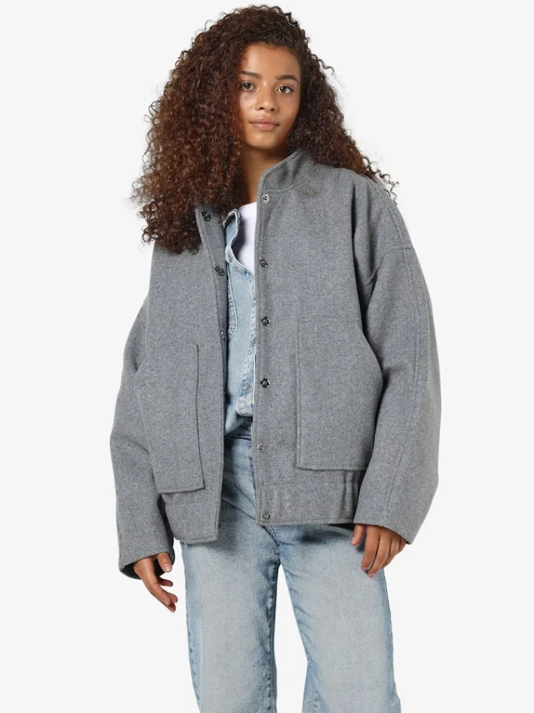 NMHALSTON L/S BOMBER JACKET FWD NOOS light grey melange