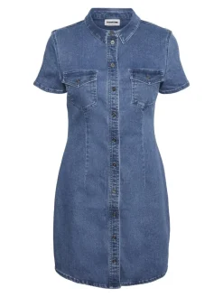 NMJOY S/S DRESS MB S* medium blue denim