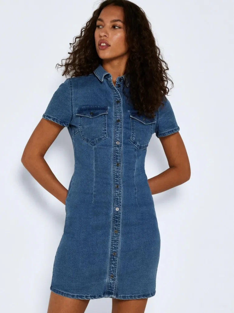 NMJOY S/S DRESS MB S* medium blue denim