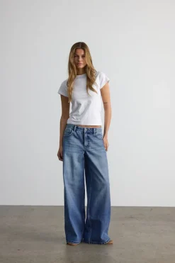 NMKETTIE MW WIDE JEANS VI557MB NOOS medium blue denim