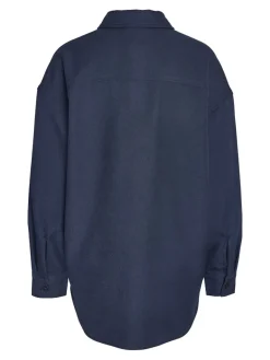 NMLAYTON FLANNY L/S SHACKET WVN navy blazer
