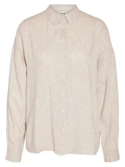 NMLEILANI L/S LOOSE SHIRT WVN NOOS natural