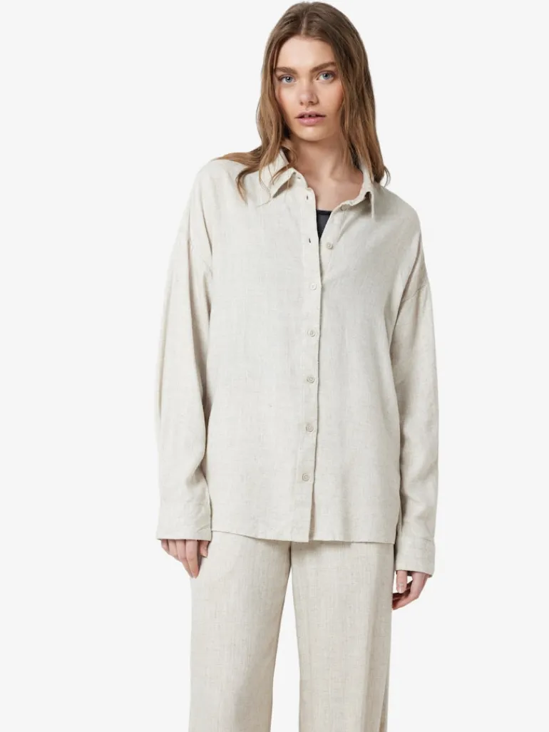 NMLEILANI L/S LOOSE SHIRT WVN NOOS natural