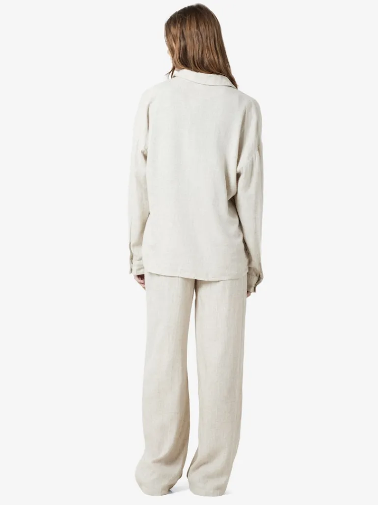 NMLEILANI L/S LOOSE SHIRT WVN NOOS natural