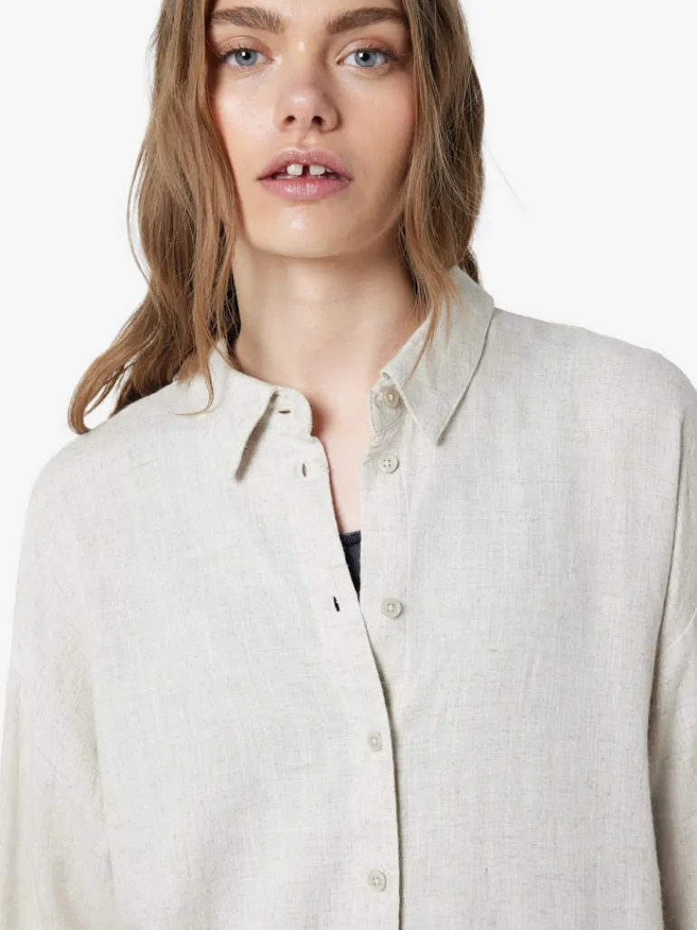 NMLEILANI L/S LOOSE SHIRT WVN NOOS natural