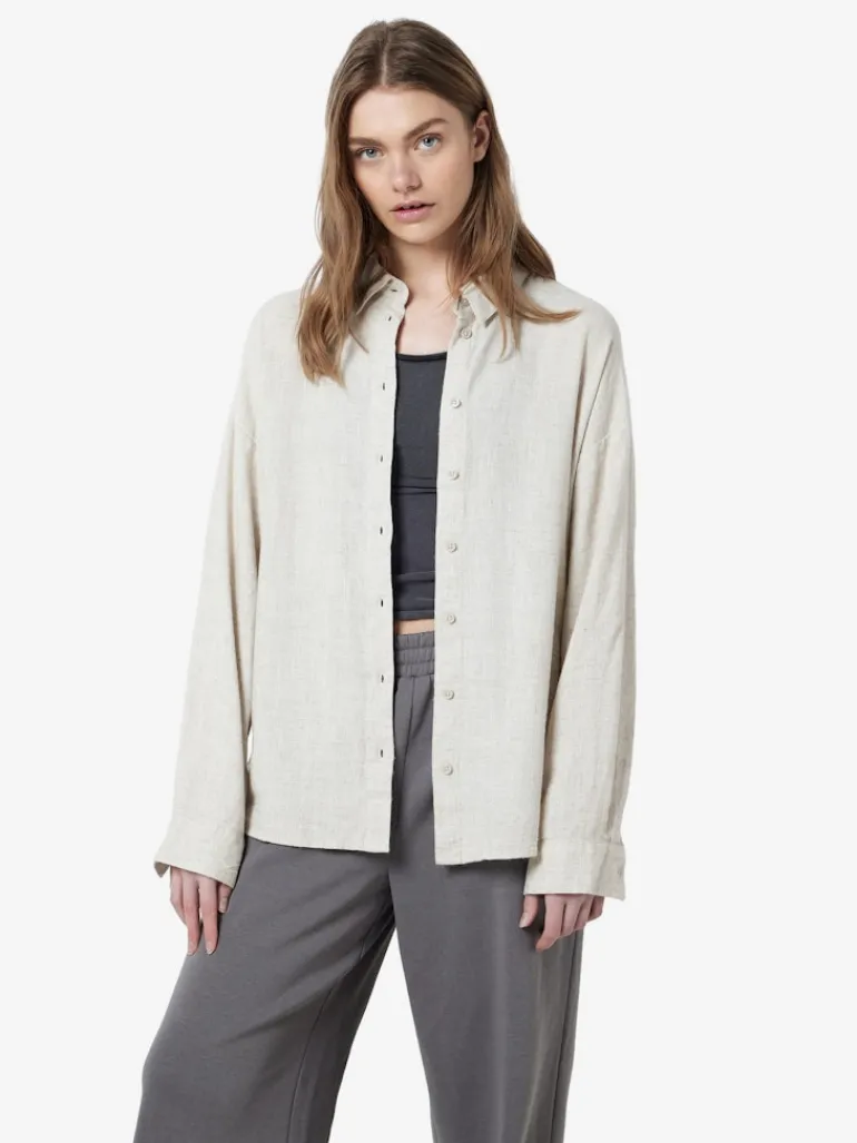 NMLEILANI L/S LOOSE SHIRT WVN NOOS natural