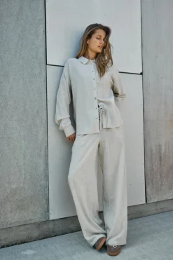 NMLEILANI NW LOOSE PANTS WVN NOOS natural