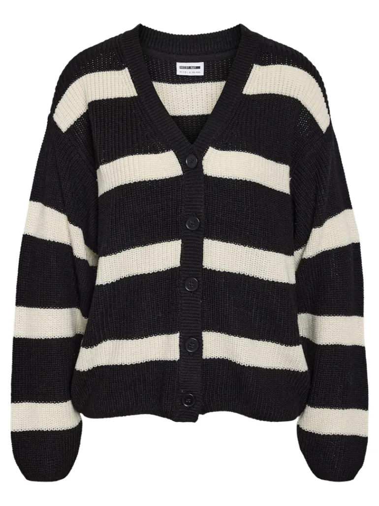 NMMAYSA L/S V-NECK KNIT CARDIGAN NOOS black