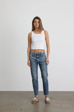 NMMONI HW STRAGHT ANK JEANS AZ221DB NOOS dark blue denim