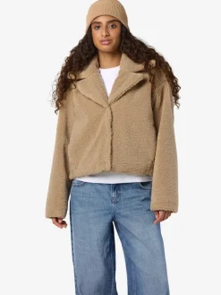 NMNATI CROP TEDDY JACKET FWD NOOS birch