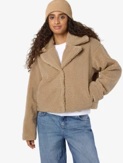 NMNATI CROP TEDDY JACKET FWD NOOS birch