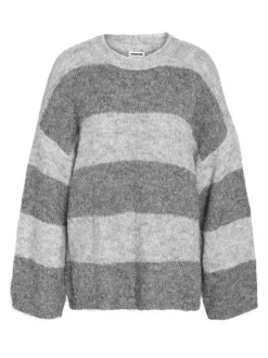 NMSUTTON L/S OVERSIZED KNIT FWD NOOS light grey melange