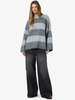 NMSUTTON L/S OVERSIZED KNIT FWD NOOS light grey melange