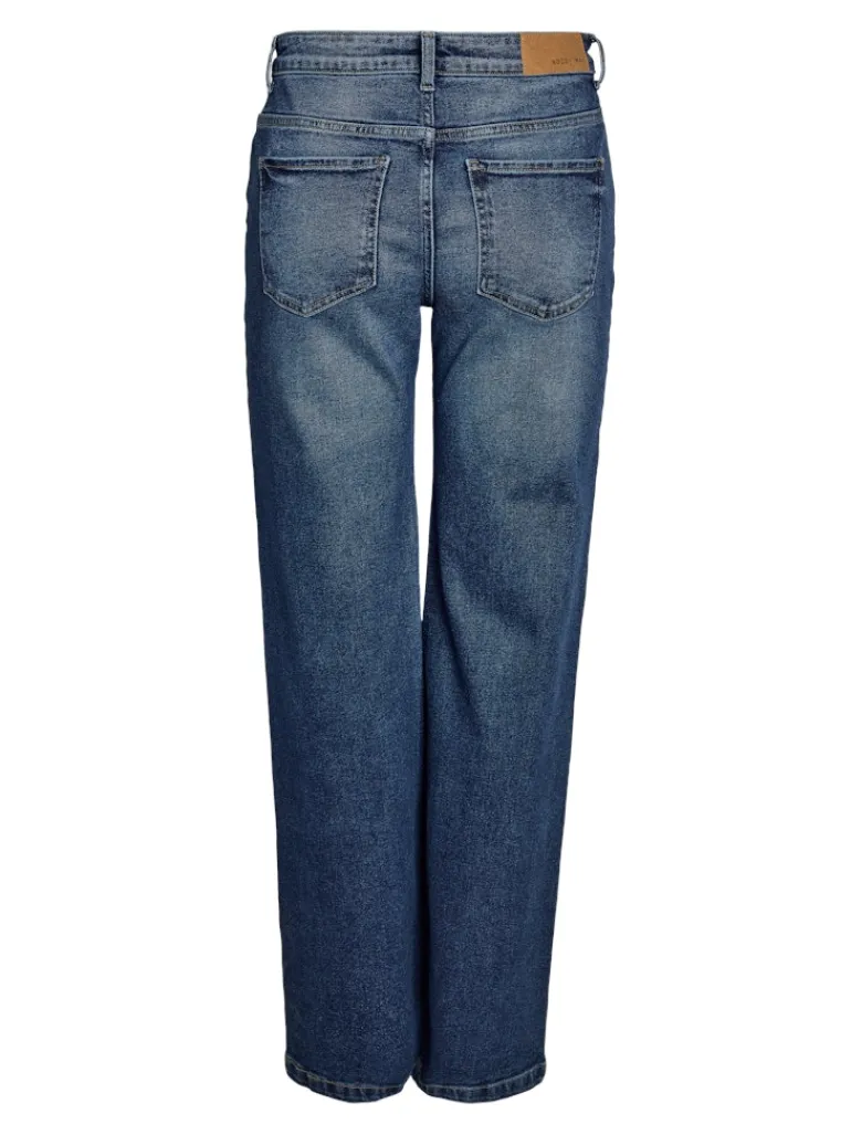 NMYOLANDA NW WIDE LEG STUD JEANS AZ308MB medium blue denim