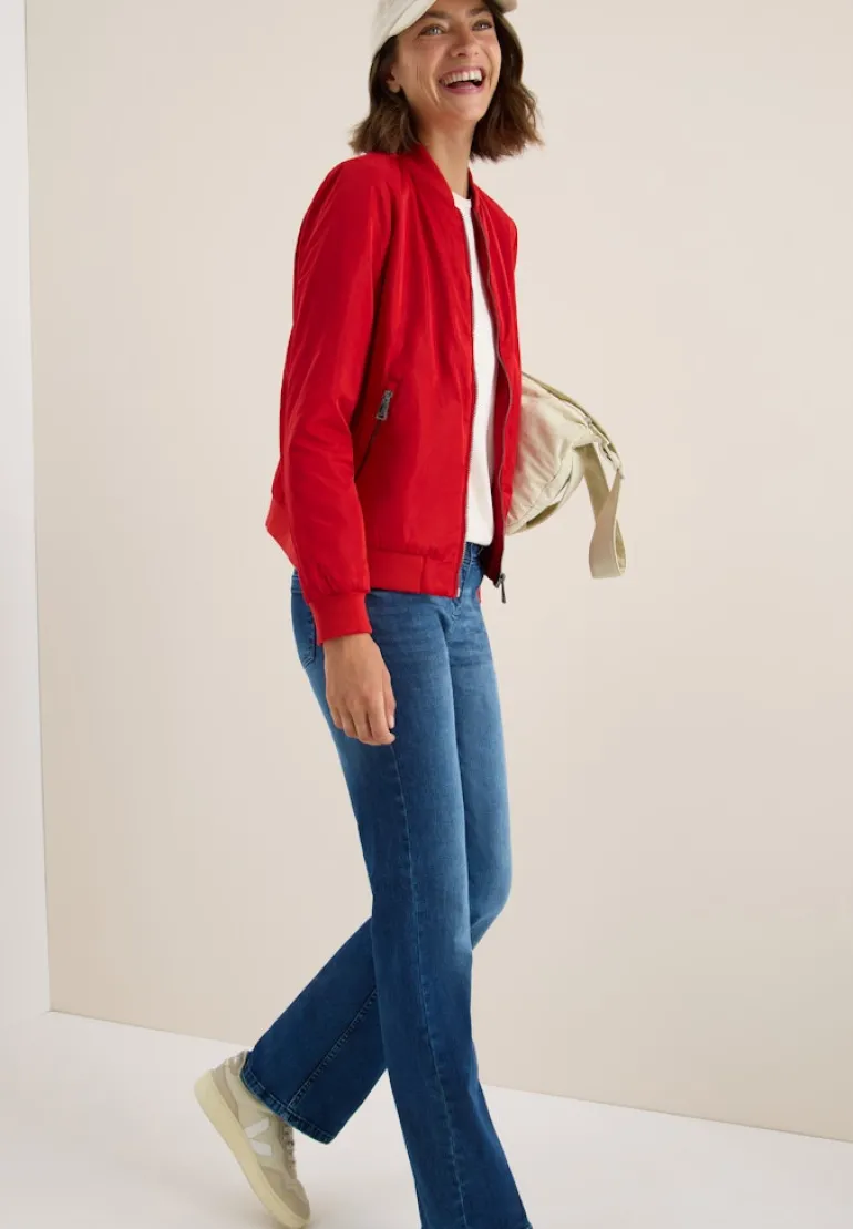 Nylon-Look Blouson fiery red