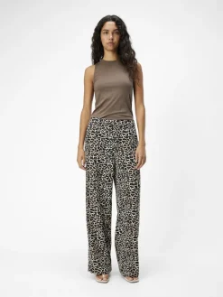 OBJALBA LISA WIDE PANT PRINT NOOS humus