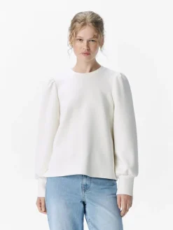 OBJANDREA RE L/S O-NECK TOP NOOS white sand