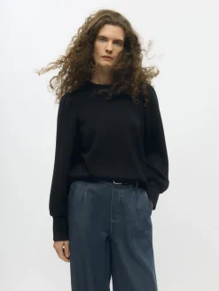 OBJANDREA RE L/S O-NECK TOP NOOS black