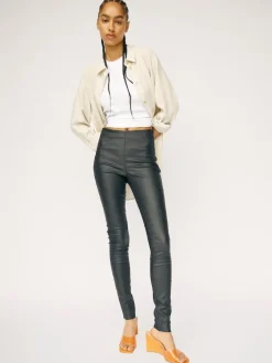 OBJBELLE MW COATED LEGGINGS NOOS black