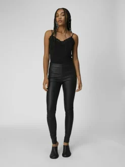 OBJBELLE MW COATED LEGGINGS NOOS black