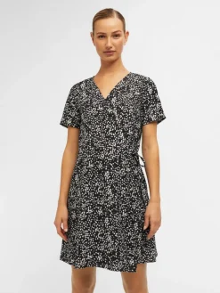 OBJCAMILLA S/S SHORT WRAP DRESS PB14 black