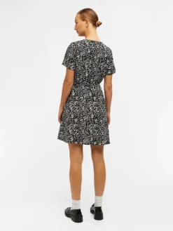 OBJCAMILLA S/S SHORT WRAP DRESS PB14 black
