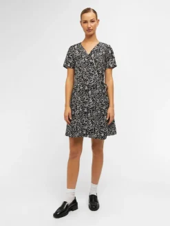 OBJCAMILLA S/S SHORT WRAP DRESS PB14 black