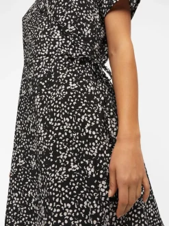 OBJCAMILLA S/S SHORT WRAP DRESS PB14 black