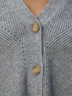 OBJDITTE RE L/S KNIT CARDIGAN NOOS medium grey melange