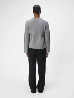 OBJDITTE RE L/S KNIT CARDIGAN NOOS medium grey melange