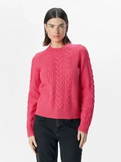 OBJDORIS RE L/S KNIT PULLOVER NOOS hot pink