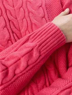 OBJDORIS RE L/S KNIT PULLOVER NOOS hot pink