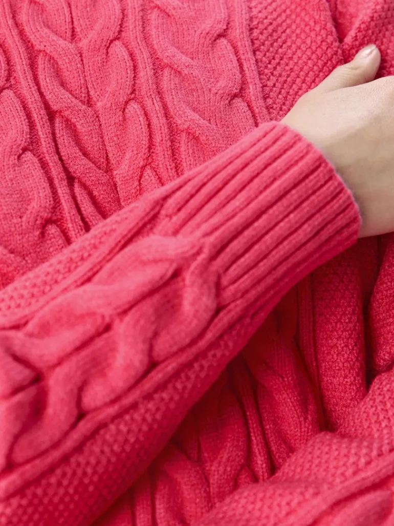OBJDORIS RE L/S KNIT PULLOVER NOOS hot pink