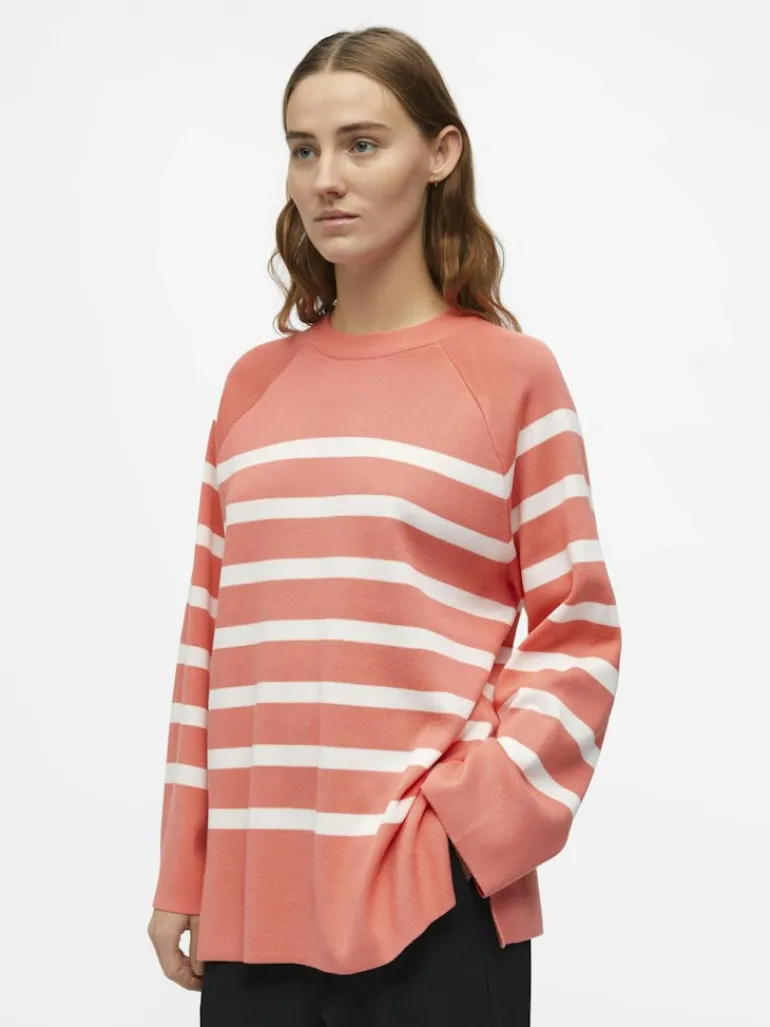 OBJESTER LS KNIT TOP NOOS georgia peach